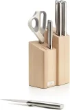 Joseph Joseph Elevate Fusion Messer und Scheren Set mit Buchenholzblock 5-teilig