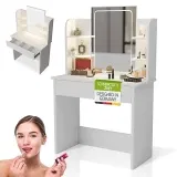 Juskys Schminktisch Zoey mit Touch-LED-Spiegel (Stauraum Moderne Design mit Schublade – Weiß) für 55,94 € inkl. Versand (statt 89,99 €)