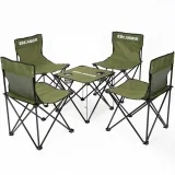 KIRKJUBØUR Stjärna 5er-Set Campingstühle mit Tisch