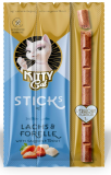 Kitty Cat Sticks Lachs & Forelle, 24 X 15 G (Großpackung), Softe Leckerlis Für Katzen Für 12,54€ (Statt 19,99€)