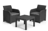 Keter Rosalie Balkon-Set grau mit Sitzpolster