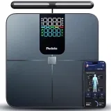 Smarte Körperfettwaage mit 8 Elektroden und App – Körperanalysewaage mit Herzfrequenz & 45 Messwerten für 47,99 €