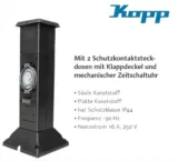 Kopp Energiesäule / Gartensteckdose (mit 2 Schutzkontakt-Steckdosen, 230 V, IP44, Zeitschaltuhr) für 17,99€ inkl. Versand (statt 37€)