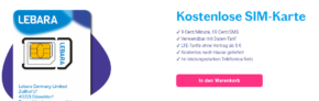 Kostenlose Lebara Sim Karte (Telefónica Netz) mit 3,00 € Guthaben (ohne Vertragsbindung – 3 x bestellbar)