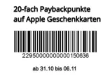 Penny: 20-fach Paybackpunkte auf Apple-Guthabenkarten