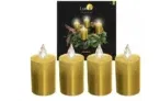 Krinner Lumix LED-Kerzen Set, gold (4 Stück, mit Funk-Fernbedienung) für 15,00 € inkl. Versand statt 33,00 €
