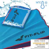 Kühlendes Handtuch blau mit rotem Rand – 30cm x 100cm für 2,99 € inkl. Versand (statt 9,99 €)