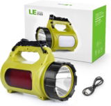 LE LED Handscheinwerfer 1000 Lumen (Wiederaufladbare CREE Akku Handlampe mit Powerbank, 10W Dimmbare Campinglampe inkl. 3 Lichtmodi 2 Helligkeitsstufen, USB-Kabel) für 29,35 € inkl. Versand (statt 46,99 €)
