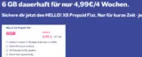 LEBARA Neukunden: HELLO! XS Prepaid Allnet Flat mit 6 GB + 50 Freiminuten in 50 Länder für 4,49 €/28 Tage