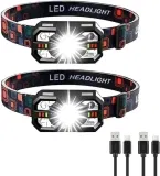 LED Stirnlampe Wiederaufladbar (2 Stück) für 8,39 € inkl. Prime-Versand (statt 13,99 €)