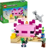 LEGO Minecraft Das Axolotl-Haus Set (baubare rosa Unterwasserbasis mit Taucherforscher, Zombie, Delfin- und Kugelfisch-Figuren) für 18,98 € inkl. Prime-Versand (statt 22,94 €)