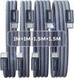 LISEN 240W USB C Kabel, PD 3.1 (4 Stück 2x1M+2×1.5M)