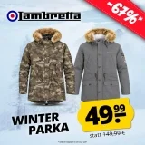 Lambretta Sherpa Lined Parka Herren Winterjacke (2 Styles, Gr. XS bis 4XL)