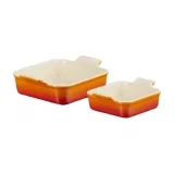 Le Creuset Auflaufform Tradition quadratisch 2er Set 13/20 cm Orange