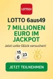 Lotto24 Neukunden: 3 Felder Lotto 6Aus49 Für 1 € (Statt 4,70 €) | Aktuell 7 Millionen Euro Im Jackpot