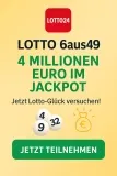 Lotto24 Neukunden: 3 Felder Lotto 6Aus49 Für 1 € (Statt 4,70 €) | Aktuell 4 Millionen Euro Im Jackpot