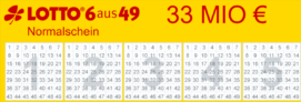 Lottobay: 5 € Neukunden-Gutschein (z.B.: 33 MIO Jackpot im Lotto 6aus49) 3 Felder für 0,45 € statt 5,45 € 💰