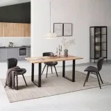 MID.YOU Esstisch (Eiche, vollmassiv rechteckig Naturfarben,200/76/100 cm) ab 244,99 € inkl. Versand