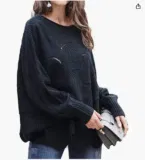 MIXIDON Strickpullover Damen Oversize Pullover Schulterfrei Damen Lässiger Pullover ab 12,49 € inkl. Prime-Versand (statt 24,99 €)
