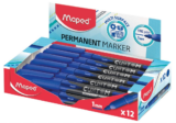Maped Custom Permanentmarker, feine Spitze, 2 mm, Blau, 12 Stück (0,29 €/Stk.) ab 3,48 € inkl. Prime-Versand (statt 8,00 €)
