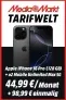 MediaMarkt Tarifwelt: Apple iPhone 16 Pro (128 GB) + o2 Mobile Unlimited Max 5G für 44,99 € / Monat + 98,99 € einmalig