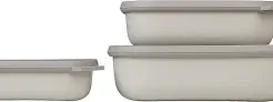 Mepal – Multischale Cirqula Rectangular 3-teiliges Set – Vorratsdosen mit Deckel  500 1000 & 2000 ml – Nordic White für 17,00 € inkl. Prime-Versand (statt 33,99 €)