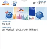 DM – Payback: 3 x 40Fach Punkte auf Meridol Produkte (ab 2 Produkte 45Fach)