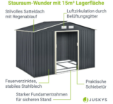 Juskys Metall XXL Geräteschuppen in Anthrazit (277×319×192 cm) für 269,99€ inkl. Versand (statt 349€)