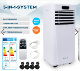 MOKLI Mobile Klimaanlagen XL 9000 BTU 5in1 & Deluxe XL (inkl. Abluftrohr Set, Fensterabdichtung, Montagematerial)