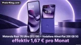 Gomibo: Motorola Razr 70 Ultra (512 GB) + Vodafone Allnet-Flat 200 GB 5G für 29,00 € / Monat + 573,95 € einmalig
