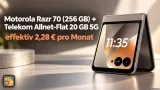 Gomibo: Motorola Razr 70 (256 GB) + Telekom Allnet-Flat 20 GB 5G für 31,99 € / Monat + 5,95 € einmalig