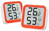 NOKLEAD Thermometer Luftfeuchtigkeitsmesser im Inneren Mini-Hygrometer (2 Stück)