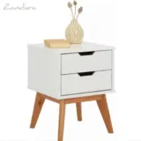 Nachtkästchen DURHAM in Weiß aus Kiefer