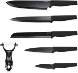 Navaris Messer Set 6-teilig inkl. Schäler (5X Edelstahl Küchenmesser und 1x Keramik Gemüseschäler) für 7,89 € inkl. Prime-Versand (statt 15,80 €)