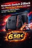 Logitel: Nintendo Switch 2 Black inkl. Mario Kart World (256 GB) + LogiTel Cashback 70€ + Congstar Allnet-flat L Mit Gb+ 150 GB 5G für 29,00 € / Monat + 1,00 € einmalig