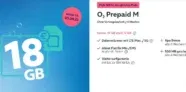 o2 Prepaid M mit 18 GB Datenvolumen für 14,99 € in den ersten 4 Wochen (danach 17,99 €)