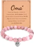 Oma Geschenk Naturstein Armband Mit Grußkarte
