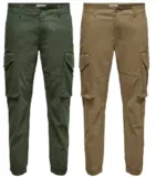 Only & Sons Herren Cargo-Hose Kim Life Regular-Fit 22020490 2er Pack (2 Farben, Gr. W28/L30 bis W36/L32) für 29,98 € inkl. Versand