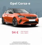 Opel Corsa e Edition 5d 100kW mit 136 PS ab 94,00 € / Monat + 1.011,50 € einmalig – LF 0,31 (Privatleasing)