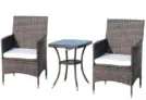 Outsunny Rattan-Sitzgruppe in braun (3-teilig) für 174,99€ inkl. Versand statt 219,90€