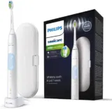 PHILIPS Sonicare ProtectiveClean 4500 elektrische Zahnbürste, Schallzahnbürste mit 2 Putzprogrammen, Andruckkontrolle, Timer und Reise Etui (Modell HX6839/28) für 66,99 € inkl. Versand (statt 85,00 €)