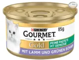 PURINA GOURMET Gold Feine Pastete mit Gemüse Katzenfutter nass, mit Lamm und grünen Bohnen ab 3,78 € inkl. Prime-Versand (statt 8,98 €)