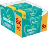 Pampers Fresh Clean Feuchttücher 8er Pack mit 640 Feuchttücher (8×80 Tücher) ab 8,88 € inkl. Prime-Versand