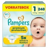 Pampers Premium Protection Windeln Monatspackung (Gr. 1 bis 7, 156 bis 248 Stück)