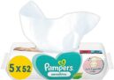 Pampers Sensitive Feuchttücher 5 Packungen (5 x 52) ab 3,91€ inkl. Prime-Versand