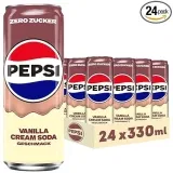 Pepsi Zero Zucker Vanilla Cream Soda (24x330ml) für 16,99 € inkl. Prime-Versand zzgl. Pfand (statt 47,76 €)
