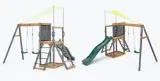 Plum Plum Holz Spielgerüst Siamang (mit Doppelschaukel Rutsche Kletternetz Sandkasten) für 304,94 € inkl. Versand (statt 489,00 €)