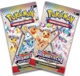 Pokémon-Sammelkartenspiel: Mini-Tin-Box Karmesin & Purpur – Prismatische Entwicklungen (2 Boosterpacks & 1 Münze)