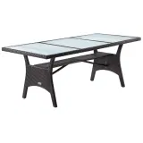 Polyrattan Gartentisch Takeo (190x90x74cm, Braun, Glas) ab 113,95 € inkl. Versand