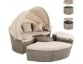 Casaria Polyrattan Sonneninsel Creme Ø185cm für 449,95 € inkl. Versand (statt 599,95 €)
